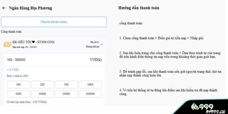 Bet thủ luôn cần tuân thủ các quy định nạp tiền tại KV999