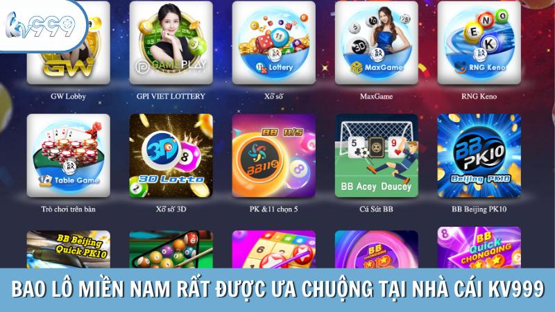 Bao lô miền Nam rất được ưa chuộng tại nhà cái KV999