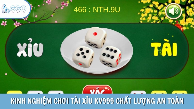 Kinh nghiệm chơi tài xỉu KV999 chất lượng an toàn