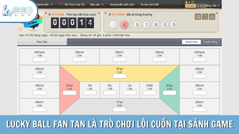 Lucky Ball Fan Tan là trò chơi lôi cuốn tại sảnh game